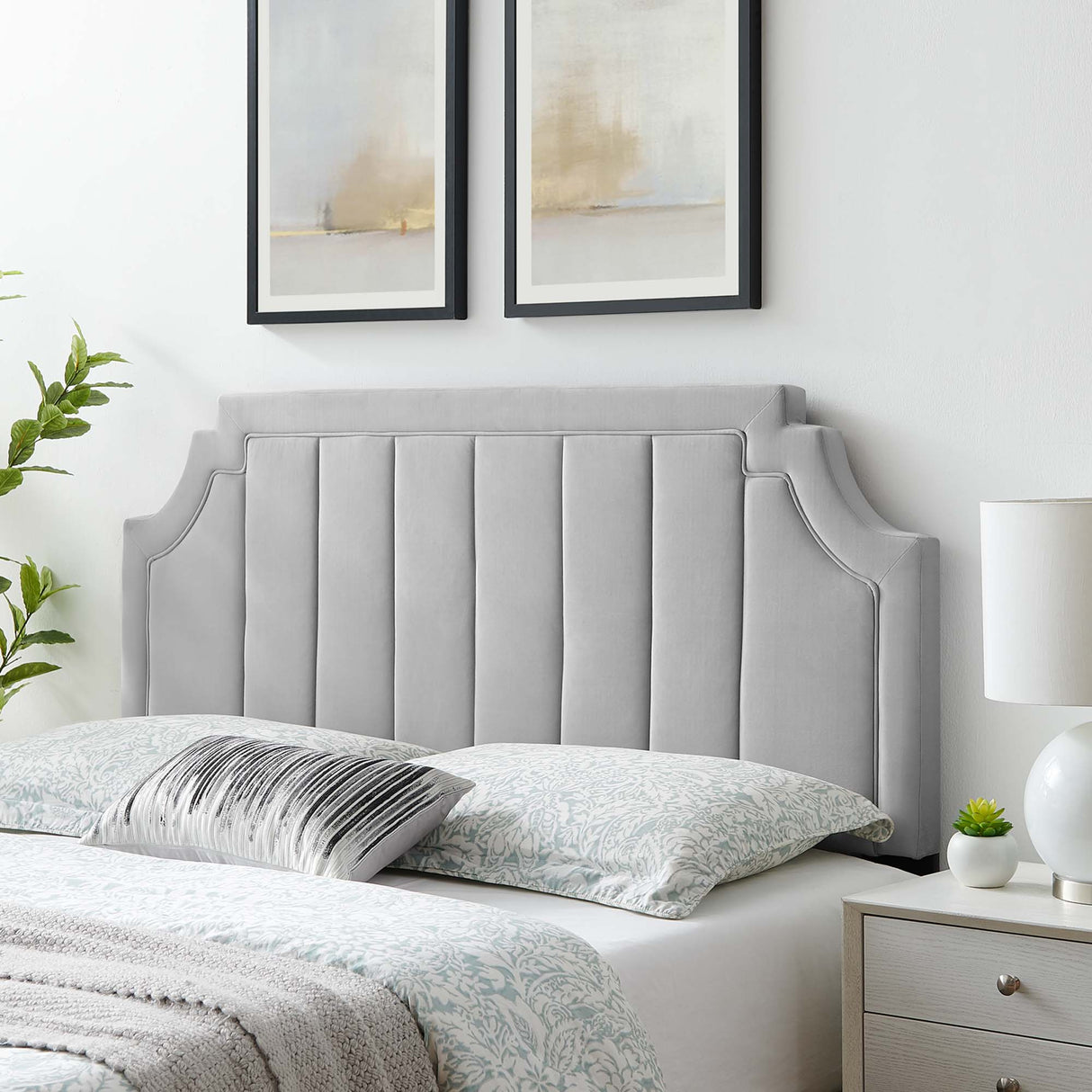 Alyona Channel Tufted Performance Velvet Twin Headboard by Modway