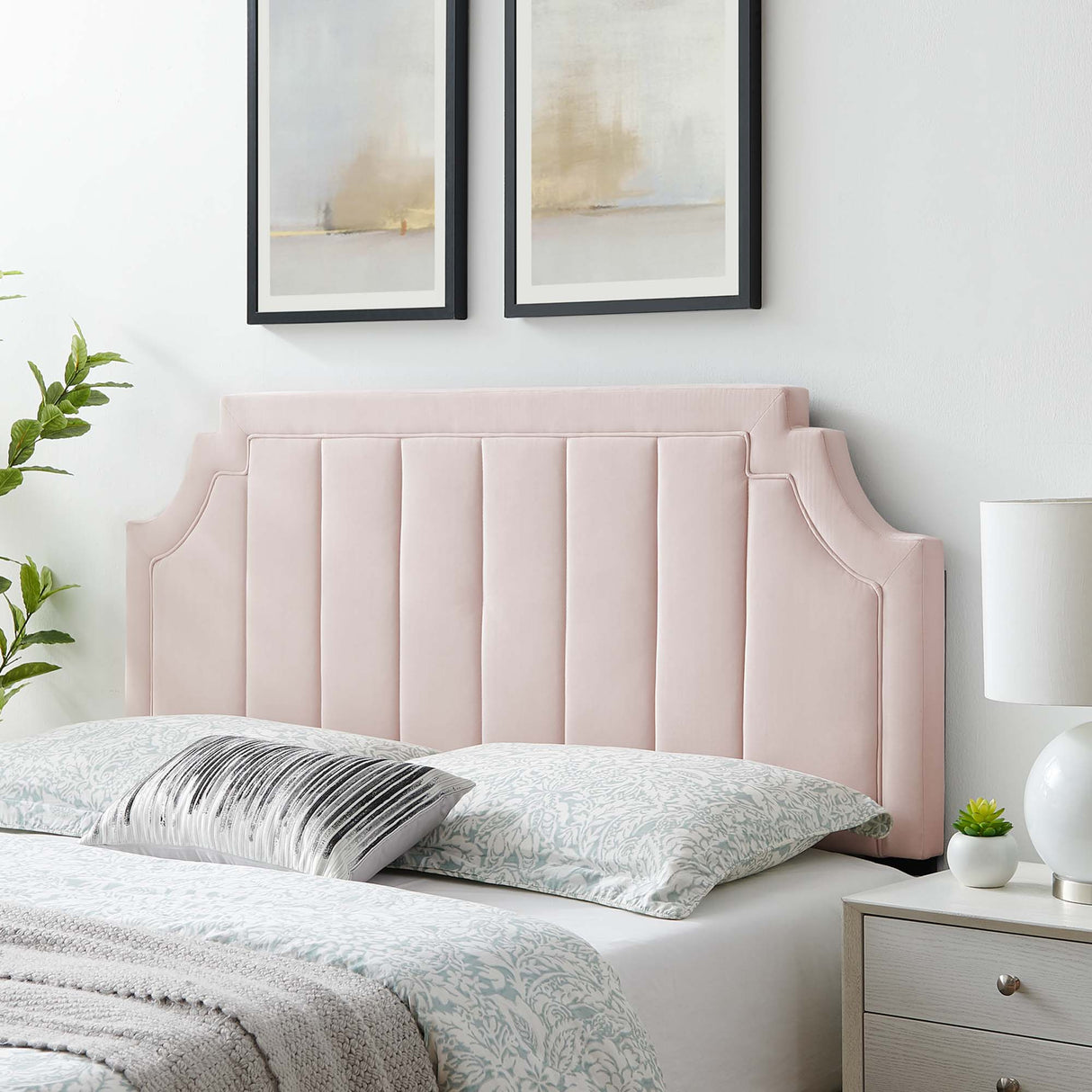 Alyona Channel Tufted Performance Velvet Twin Headboard by Modway