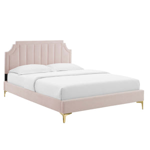 Sienna Performance Velvet Queen Platform Bed by Modway