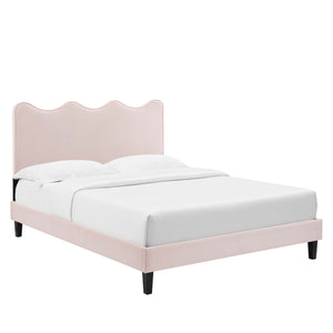 Current Performance Velvet Queen Platform Bed by Modway