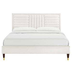 Sofia Channel Tufted Performance Velvet Queen Platform Bed by Modway