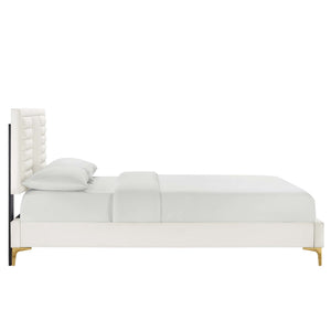 Sofia Channel Tufted Performance Velvet Queen Platform Bed by Modway