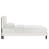 Leah Chevron Tufted Performance Velvet Twin Platform Bed by Modway