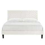 Leah Chevron Tufted Performance Velvet Twin Platform Bed by Modway