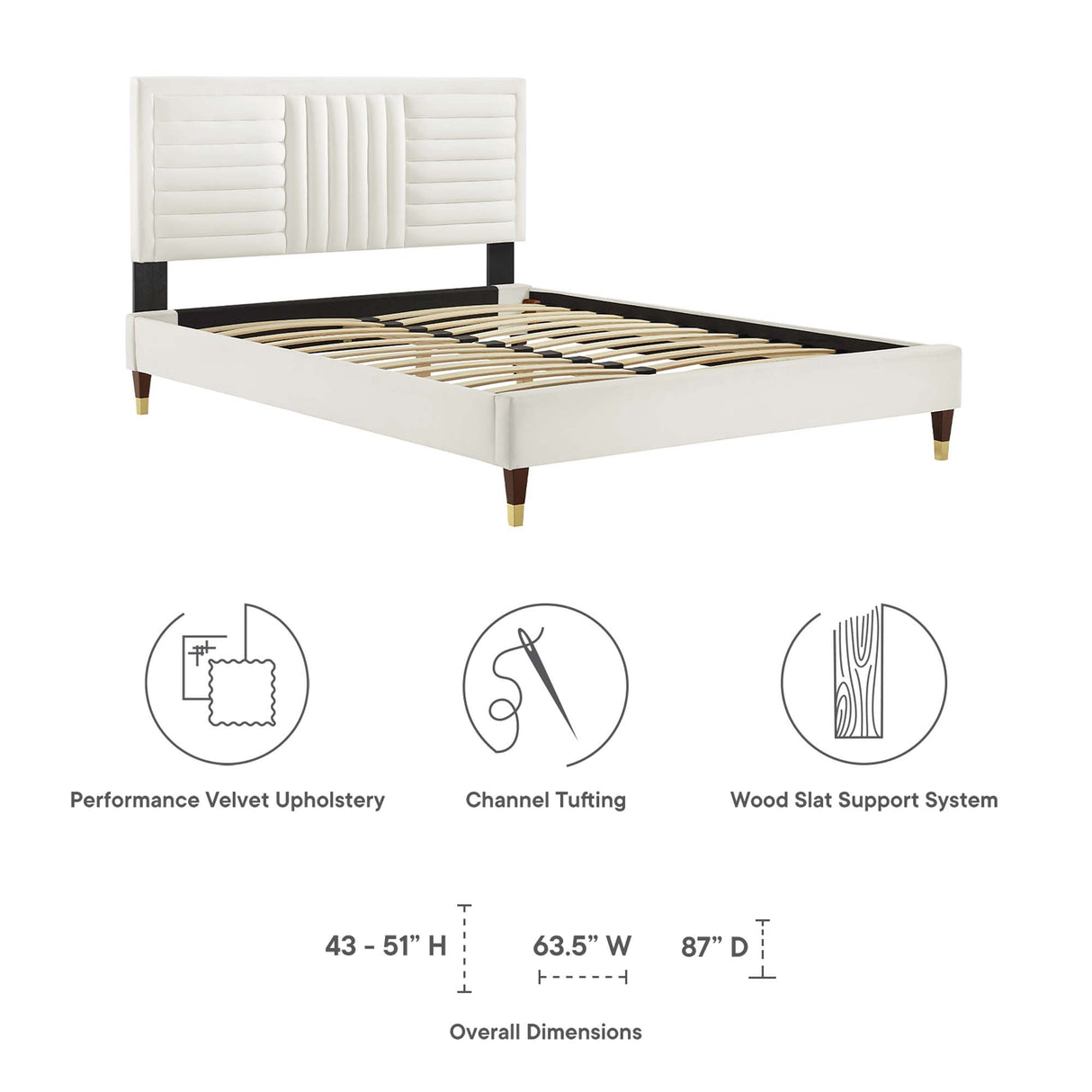 Sofia Channel Tufted Performance Velvet Full Platform Bed