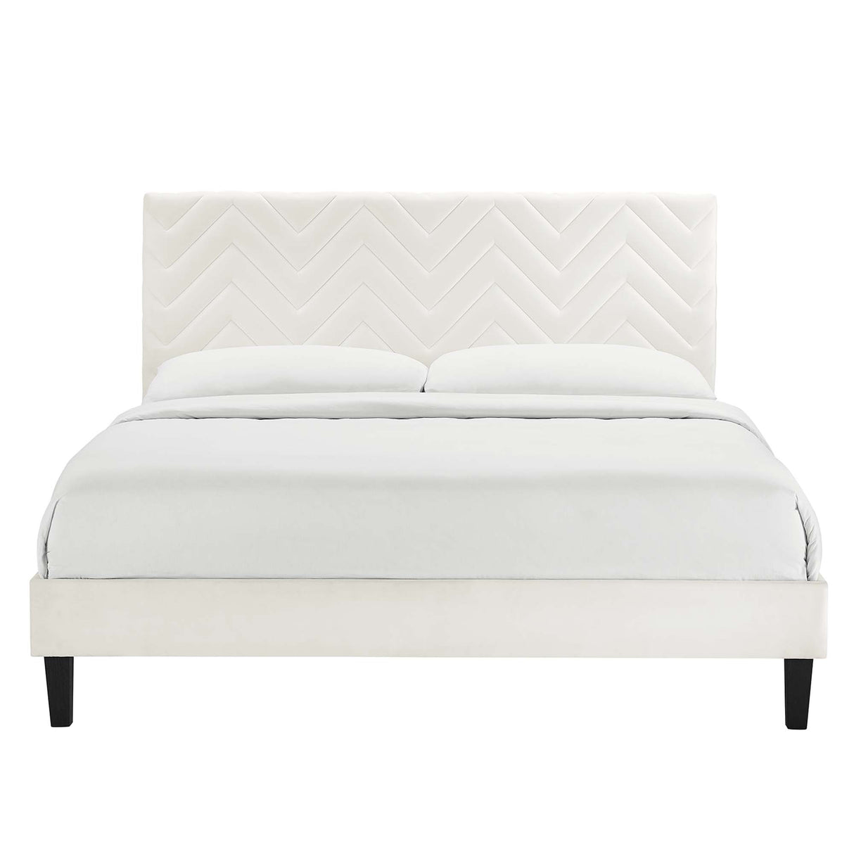 Leah Chevron Tufted Performance Velvet Full Platform Bed by Modway