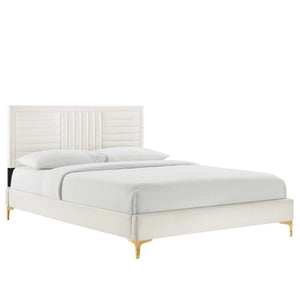 Sofia Channel Tufted Performance Velvet King Platform Bed by Modway