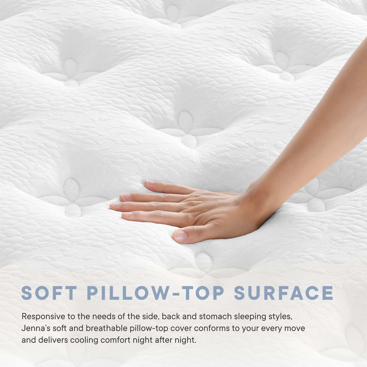 Jenna 12" Innerspring and Foam King Mattress by Modway