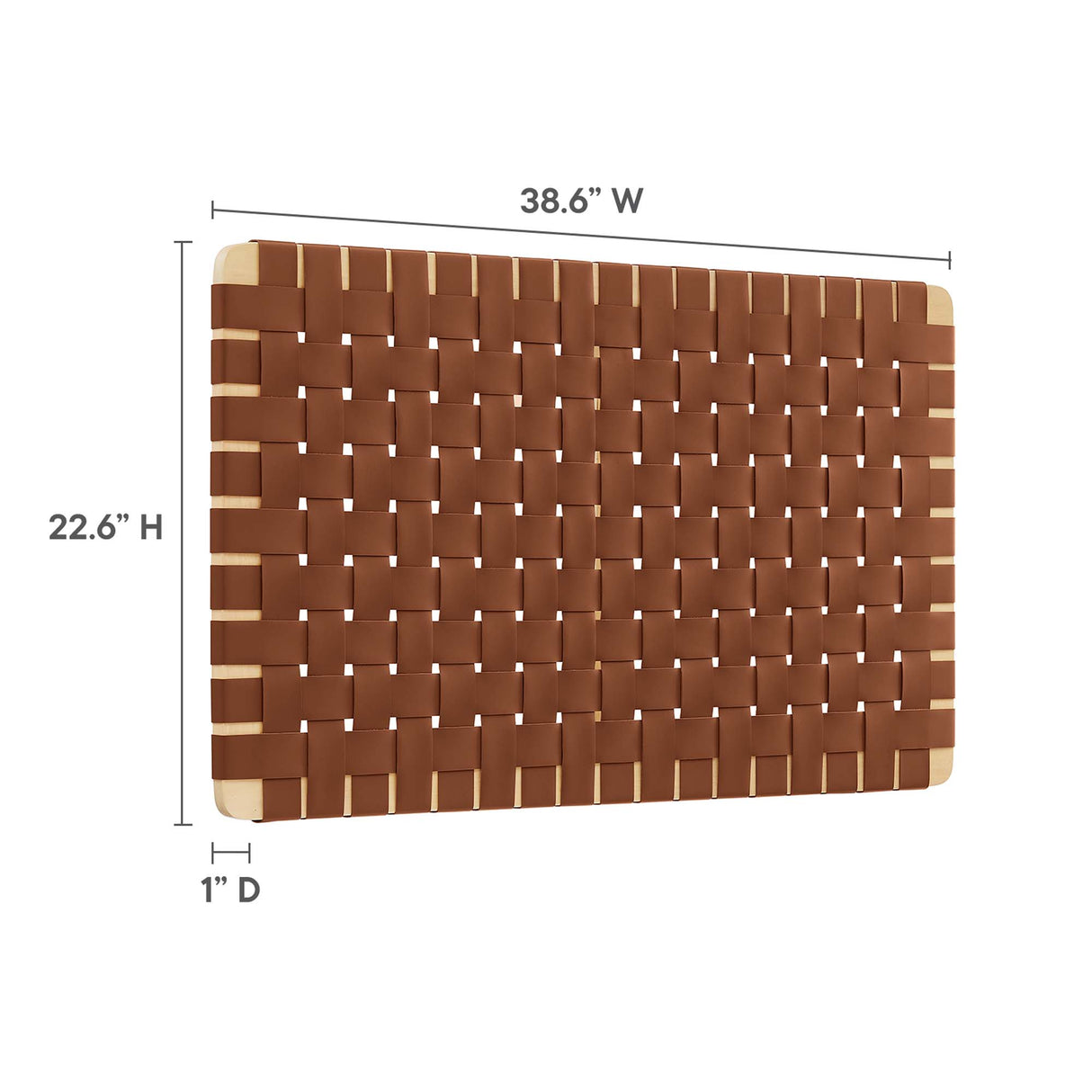 Sparta Weave Wall-Mount Vegan Leather Twin Headboard by Modway