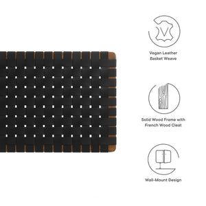 Sparta Weave Wall-Mount Vegan Leather Twin Headboard by Modway