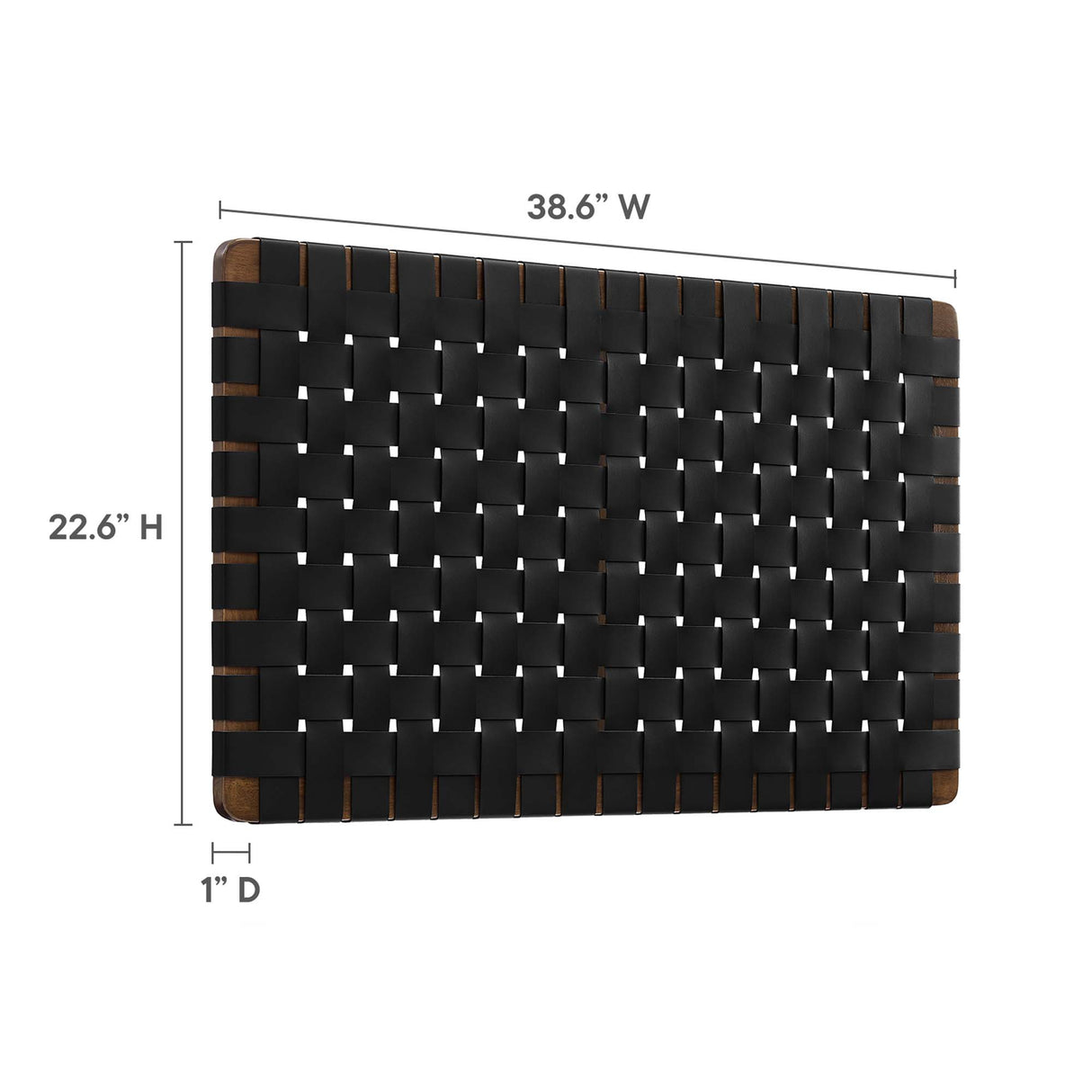 Sparta Weave Wall-Mount Vegan Leather Twin Headboard by Modway