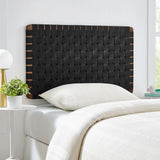 Sparta Weave Wall-Mount Vegan Leather Twin Headboard by Modway