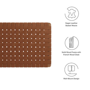 Sparta Weave Wall-Mount Vegan Leather Twin Headboard by Modway