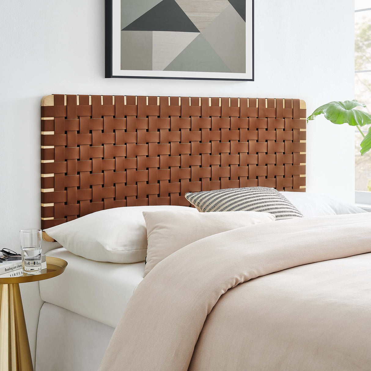 Sparta Weave Vegan Leather Full Headboard by Modway