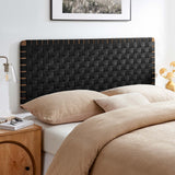 Sparta Weave Wall-Mount Vegan Leather Queen Headboard by Modway