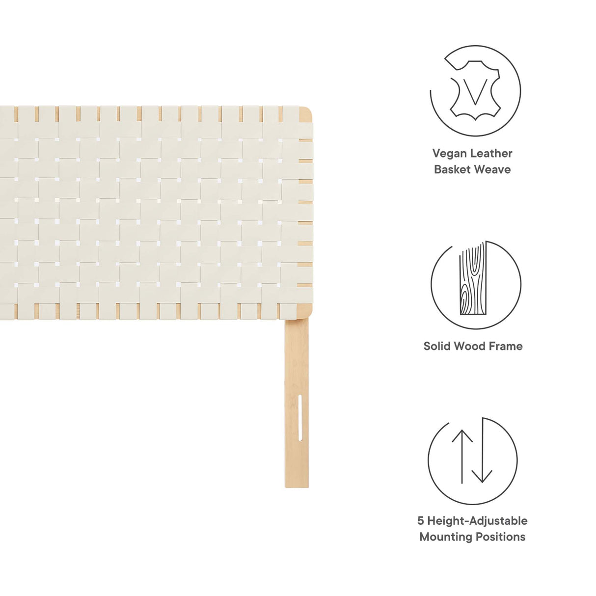 Sparta Weave Vegan Leather Queen Headboard by Modway