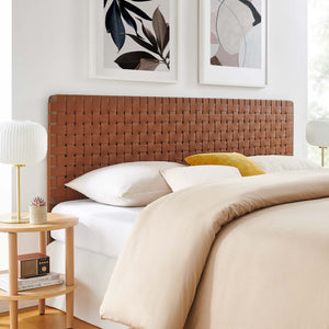 Sparta Weave Vegan Leather King Headboard by Modway