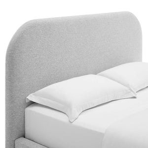 Keynote Upholstered Fabric Curved Queen Platform Bed by Modway