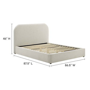 Keynote Upholstered Fabric Curved King Platform Bed by Modway