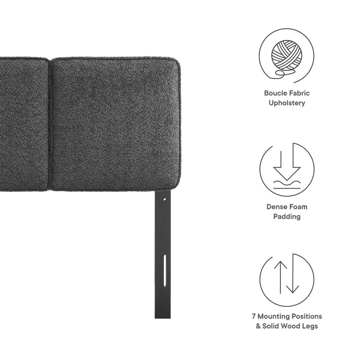 Lindee Boucle Fabric Twin Headboard by Modway