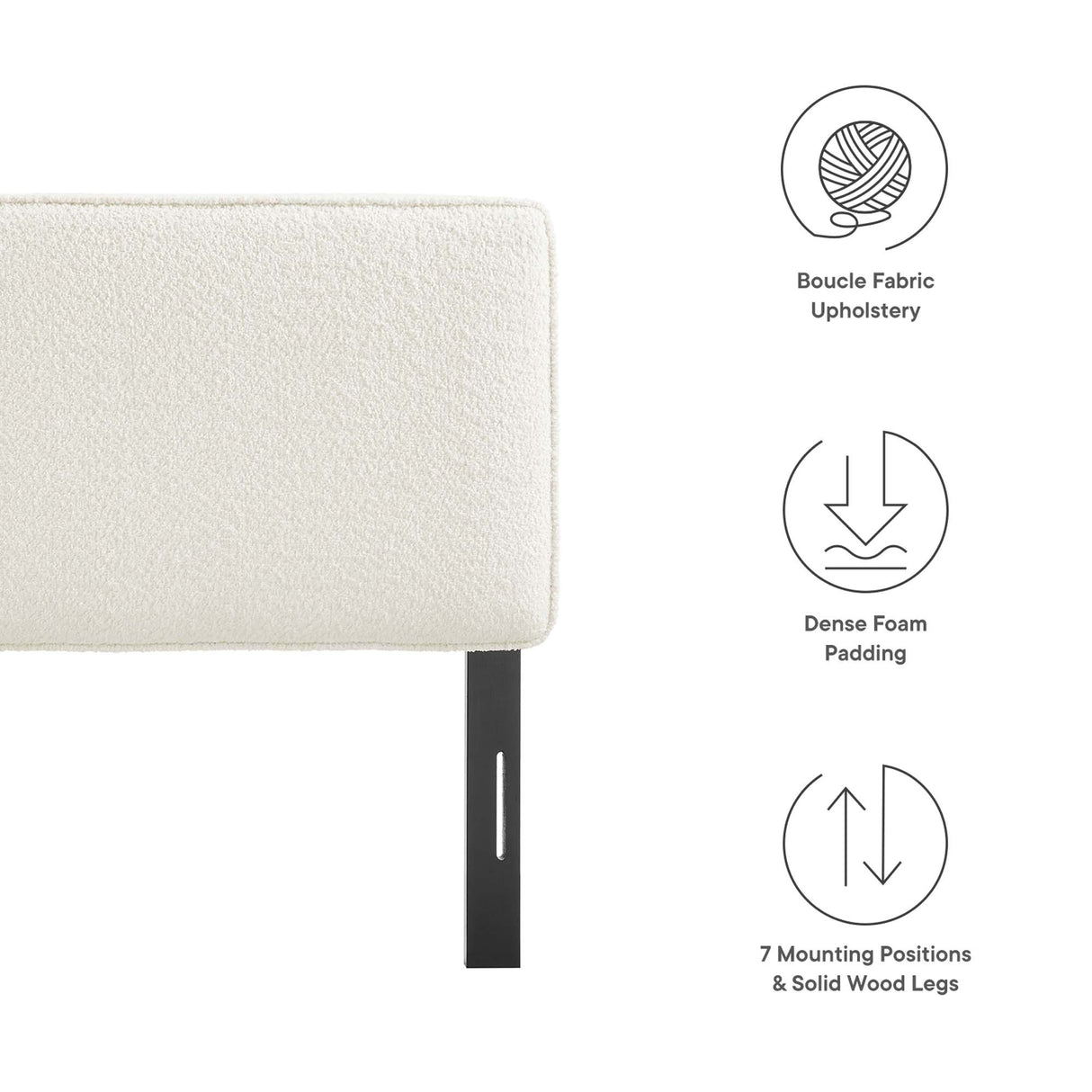 Lindee Boucle Fabric Queen Headboard by Modway