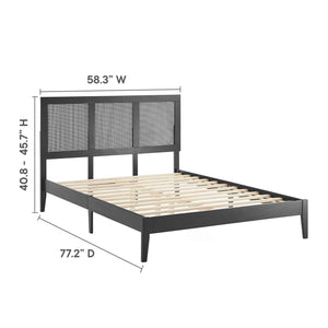 Sirocco Rattan and Wood Full Platform Bed by Modway