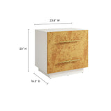 Abel 2-Drawer Burl Wood Nightstand by Modway