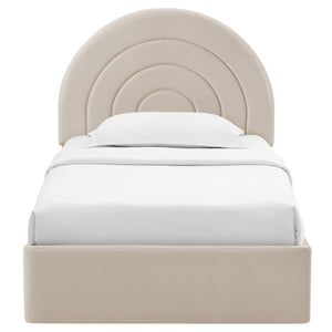 Solana Arched Performance Velvet Twin Platform Bed