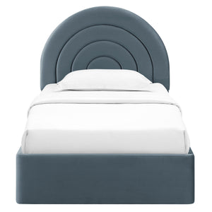 Solana Arched Performance Velvet Twin Platform Bed