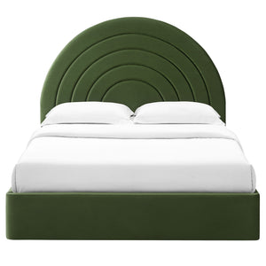 Solana Arched Performance Velvet Full Platform Bed