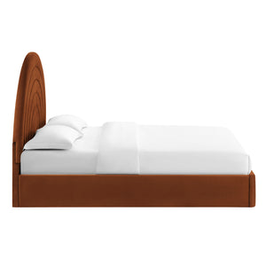 Solana Arched Performance Velvet Full Platform Bed