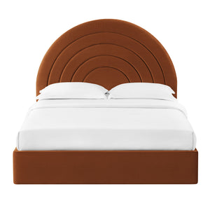 Solana Arched Performance Velvet Full Platform Bed