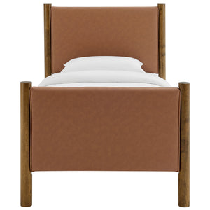 Maven Twin Size Vegan Leather Upholstered Platform Bed by Modway