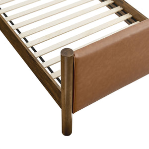 Maven Twin Size Vegan Leather Upholstered Platform Bed by Modway