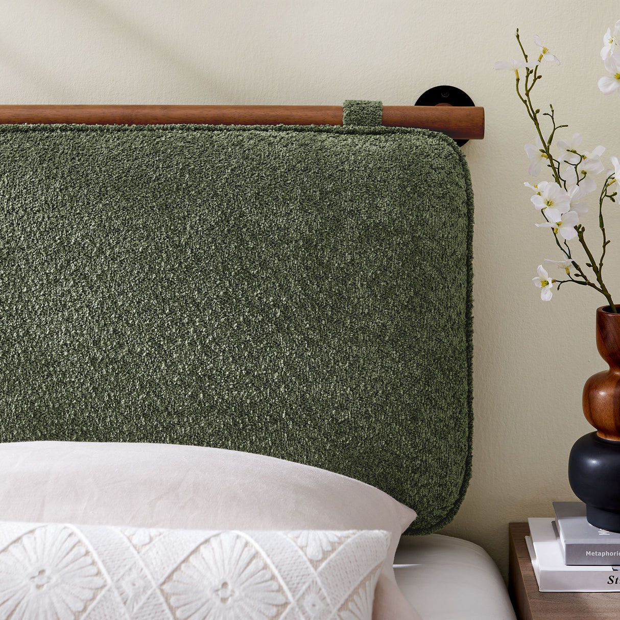 Anela Wall-Mounted Chenille Upholstered Twin Headboard
