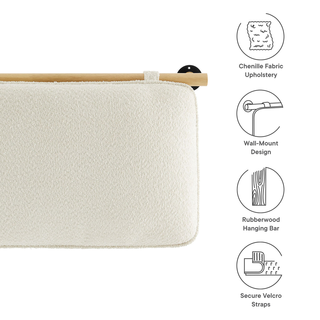 Anela Wall-Mounted Chenille Upholstered Queen Headboard by Modway