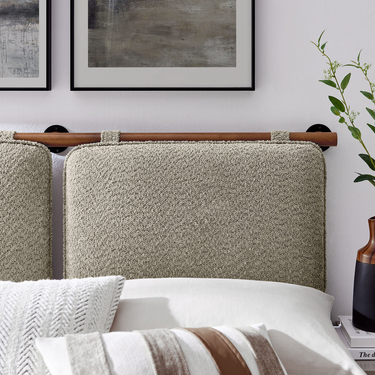 Anela Wall-Mounted Chenille Upholstered Queen Headboard by Modway