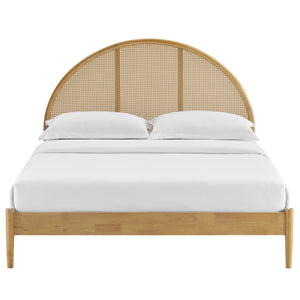 Odette Queen Arched Rattan Cane Platform Bed by Modway