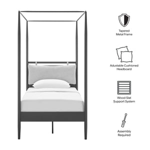 Marlowe 4-Poster Canopy Metal Twin Platform Bed by Modway