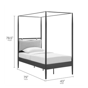 Marlowe 4-Poster Canopy Metal Twin Platform Bed by Modway