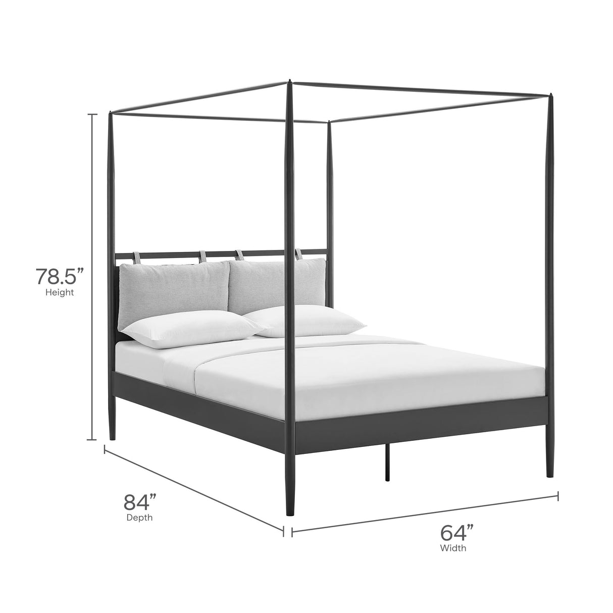 Marlowe 4-Poster Canopy Metal Queen Platform Bed by Modway
