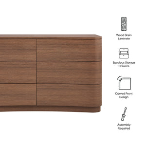 Mirae 6-Drawer Curved Dresser by Modway