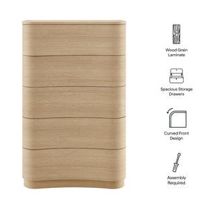 Mirae 5-Drawer Curved Dresser Chest of Drawers by Modway