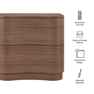 Mirae 2-Drawer Curved Nightstand by Modway