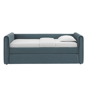 Veyla Channel Tufted Performance Velvet Twin Daybed With Trundle