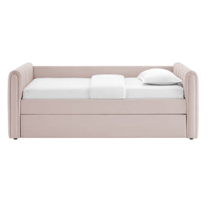 Veyla Channel Tufted Performance Velvet Twin Daybed With Trundle
