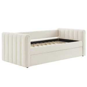 Veyla Channel Tufted Boucle Twin Daybed with Trundle by Modway