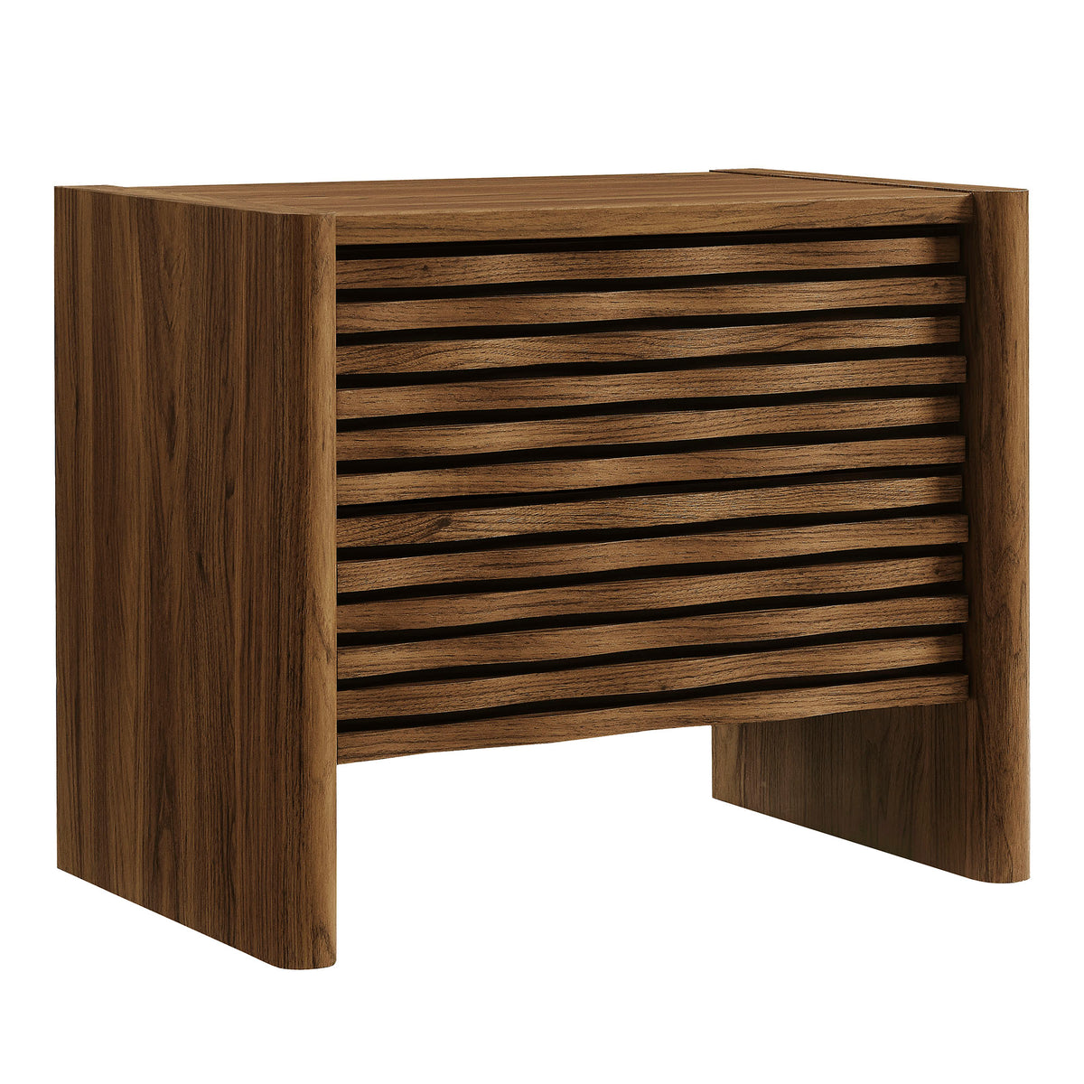 Emric Wave Nightstand by Modway – Walnut Wood Blend – Tuesday Morning