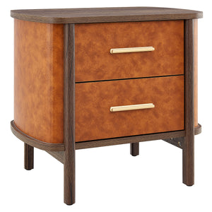 Coralie 2-Drawer Curved Vegan Leather Nightstand by Modway