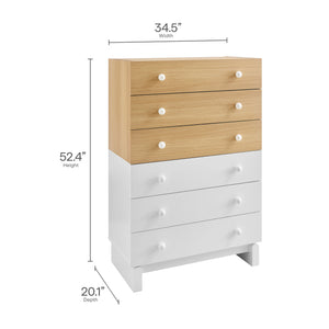 Nolia 6-Drawer Color Block Dresser Chest by Modway